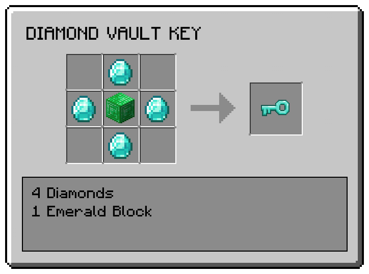 Diamond Vault Key crafting recipe