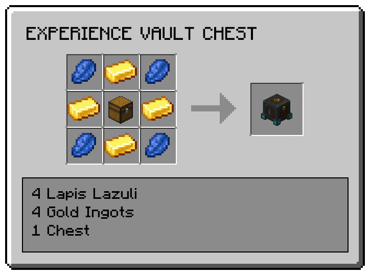 Experience Vault Chest crafting recipe
