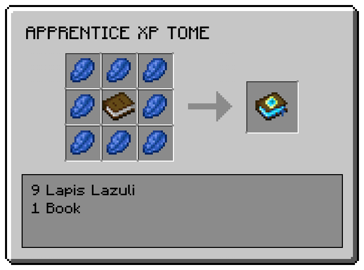 Crafting recipe for the Apprentice XP Tome